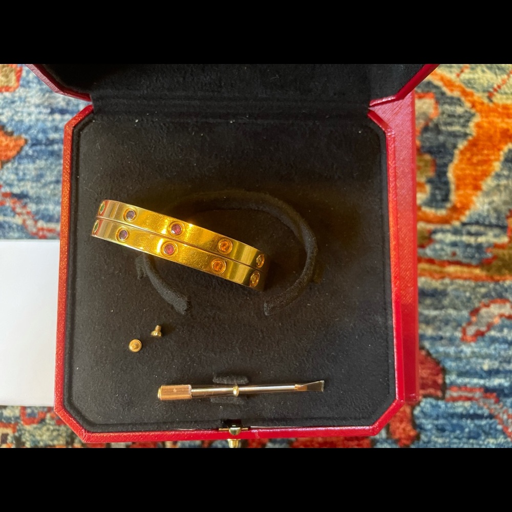 Cartier Rainbow Multi Gemstone Love Bracelet - Picture 5 of 5